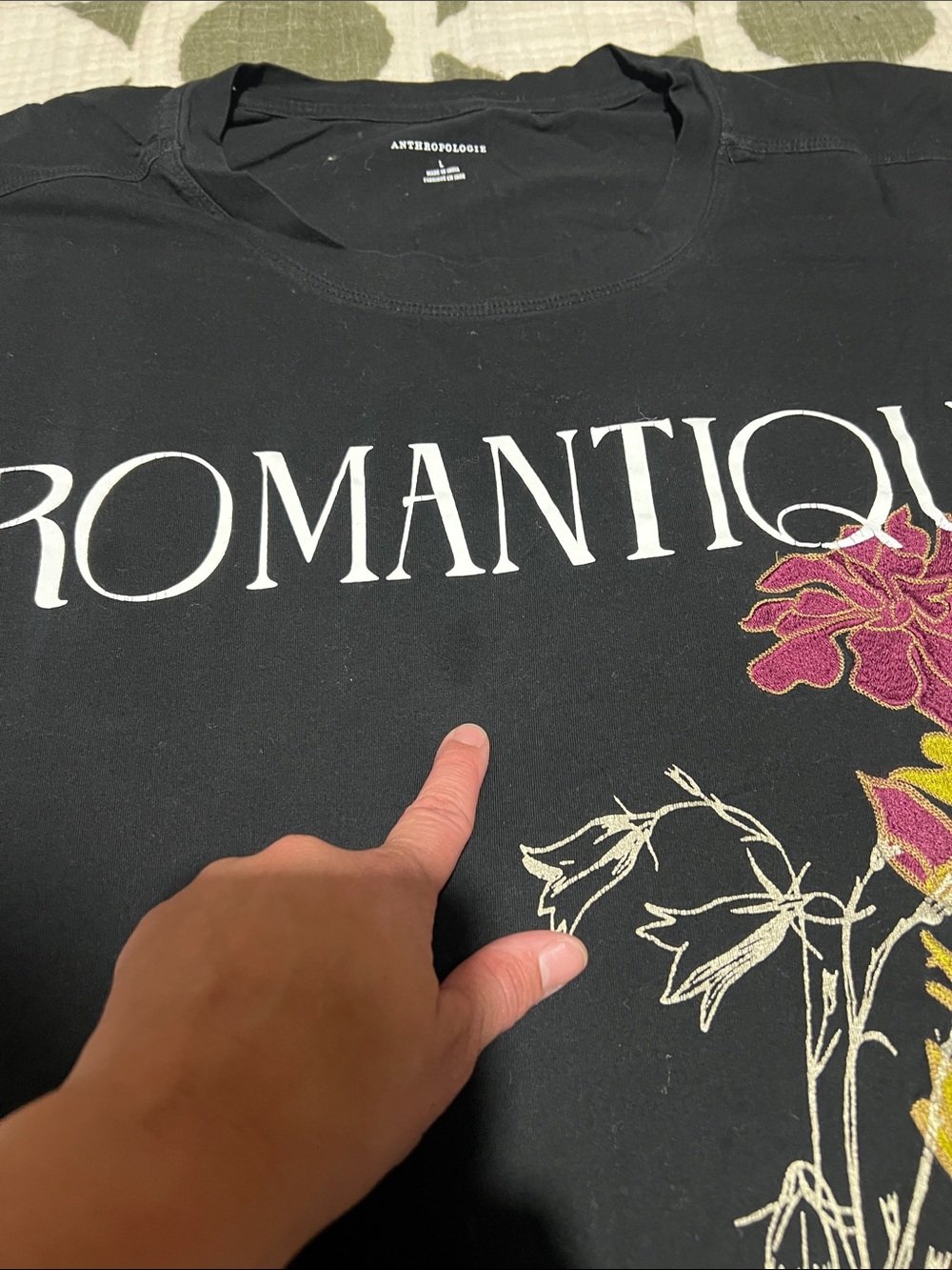 Anthro Embroidered Graphic Romantique Tee - Picture 9 of 10
